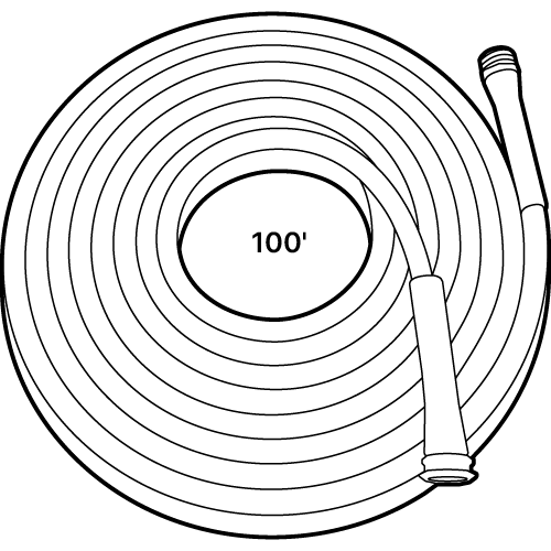 Product specifications showing weight, length, strength, hose