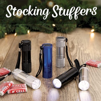 Stocking Stuffers blog showing mini flashlights